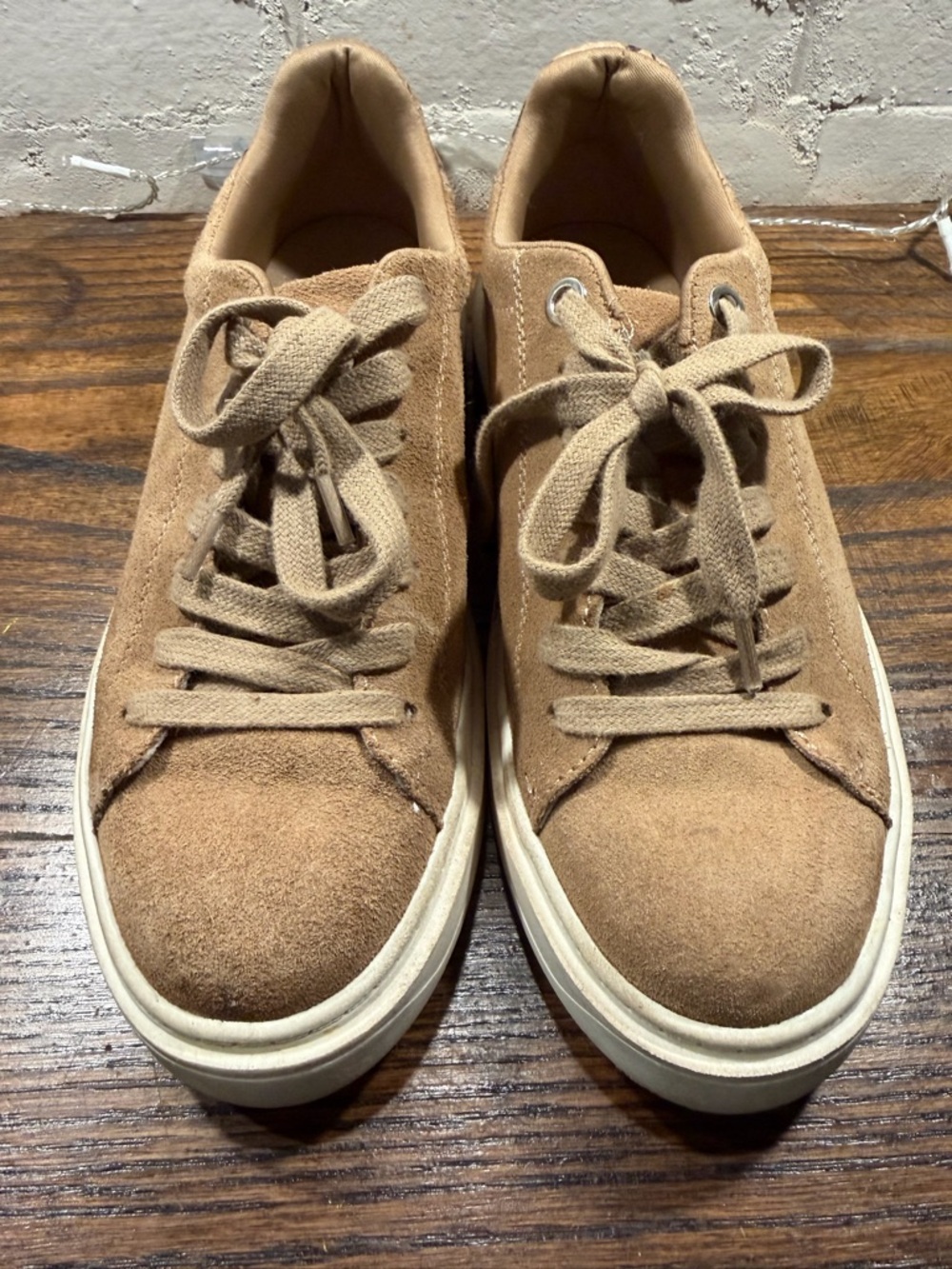 Steve Madden Tan Suede Lace-Up Sneakers